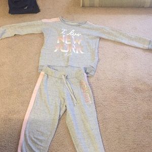 Sweat pants and sweat shirt set